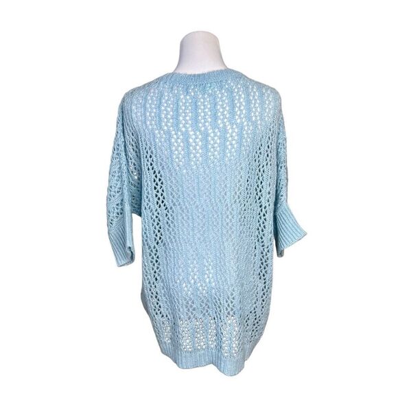Maurices Blue Open Weave Crewneck Pullover Slouchy Sweater sz XL - Picture 3 of 10
